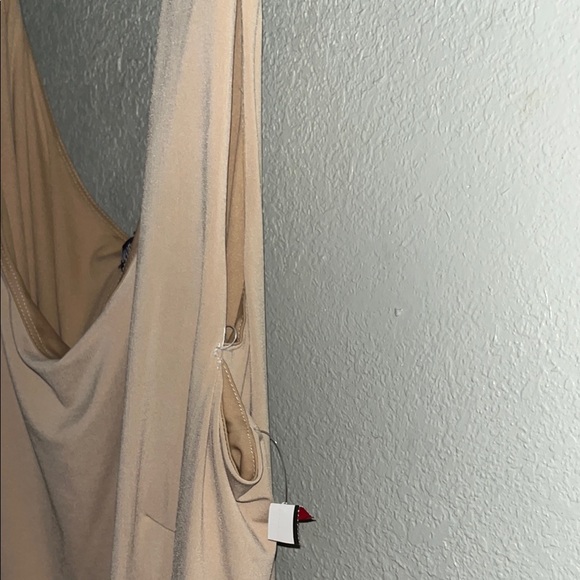 Elegant Tan Sleeveless Dress color creamy - Picture 9 of 15